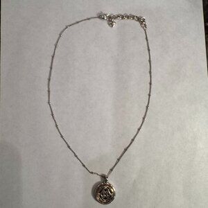 Two-Tone Silver & Gold Reversible Brighton Medallion Necklace